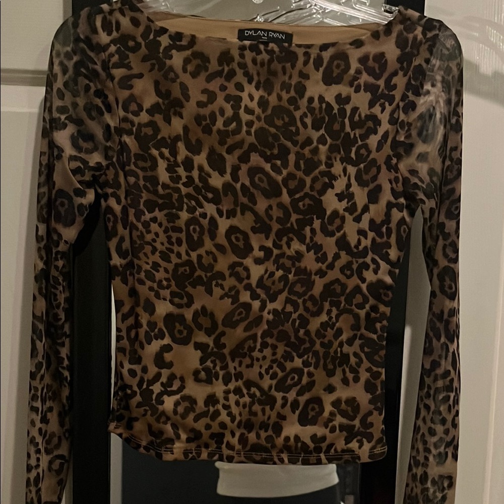 Leopard Print Long Sleeve Top